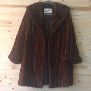 Red Mink fur coat